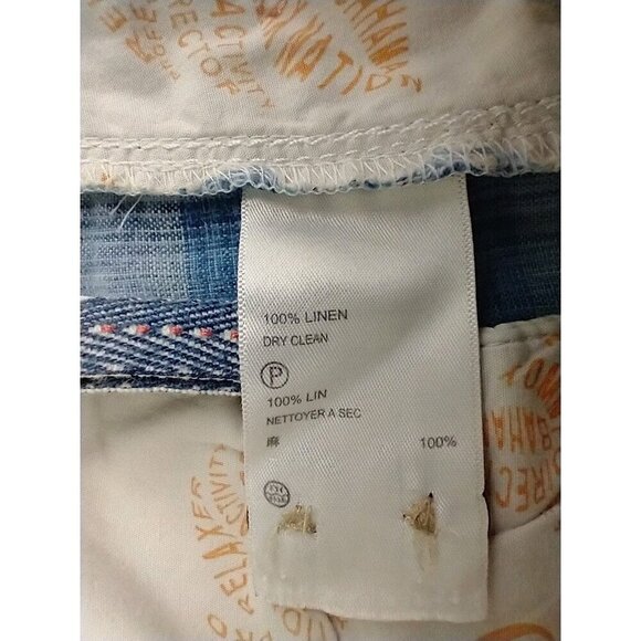 Tommy Bahama Relax Shorts Mens 33x10 100% Linen Plaid Bermuda Beach - Picture 10 of 13